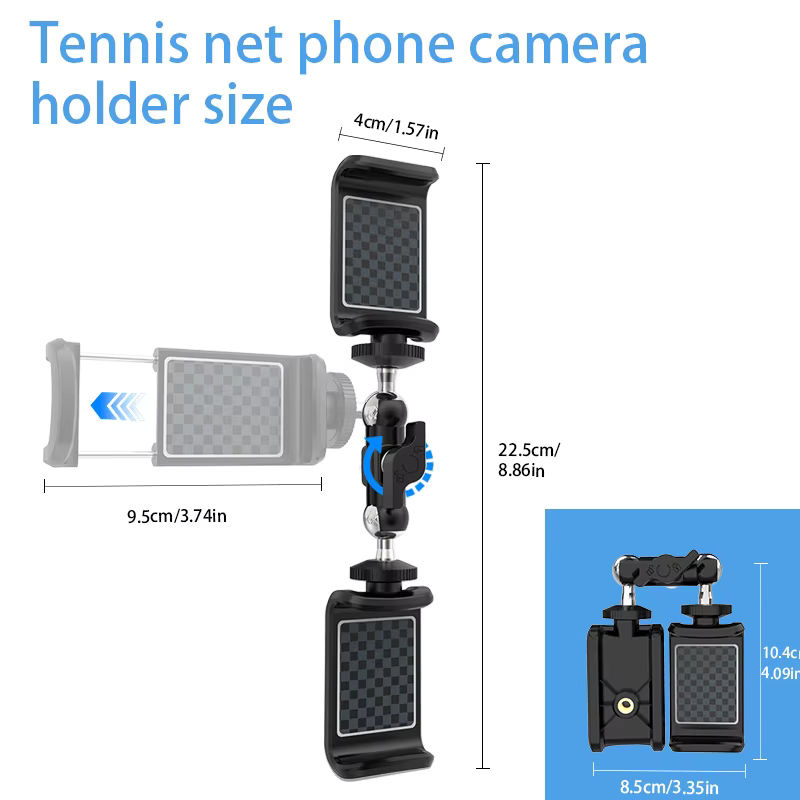 Handy-Zaunhalterung in Schwarz für Smartphones, GoPro, Insta360 und Mevo Start zur Aufnahme von Baseball, Softball und Tennis - Bild 4