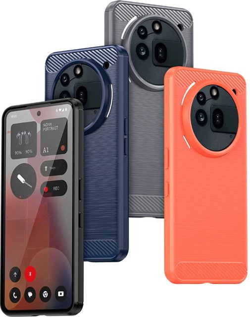Handyhülle in Carbon-Bürsten-Optik für Nothing Phone 3A Lite, Pro 3, 2A Plus und CMF Phone 2 Pro in Schwarz/Multicolor - Bild 1