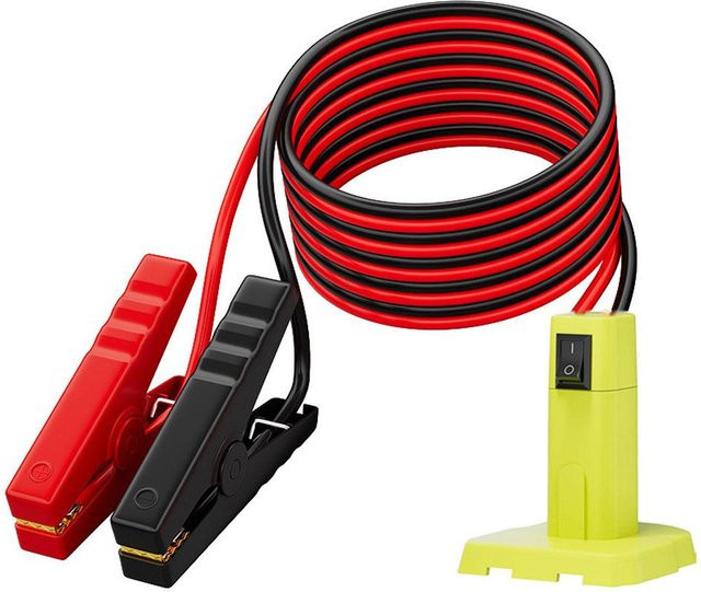 Überbrückungskabel-Adapter kompatibel mit Ryobi 18 V Akku mit Krokodilklemmen für Starthilfe und Stromversorgung - Bild 1