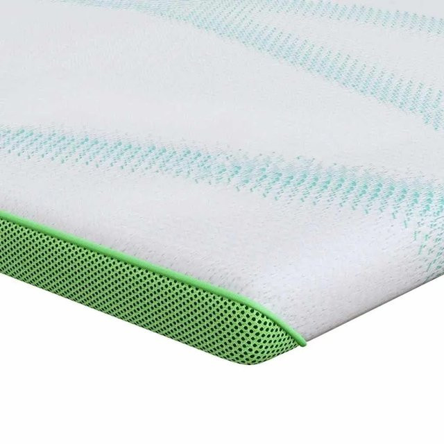 vidaXL Matratzenauflage aus Jacquard-Stoff in Weiß und Grün, B/T: 90 x 190 cm - Bild 1