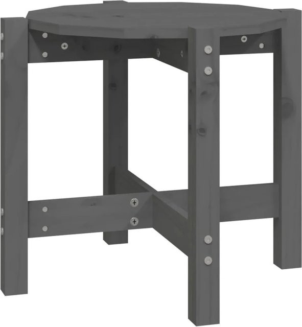 vidaXL Couchtisch aus massivem Kiefernholz in Grau, rund, B/T/H: 52,5 x 45 x 45 cm - Bild 1