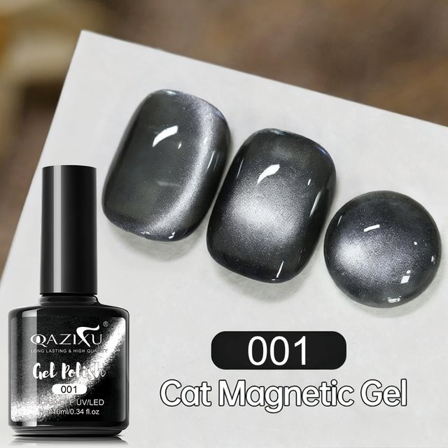 QAZIXU Black Cat Eye Gel Nagellack, 10 ml, Damen - Bild 1