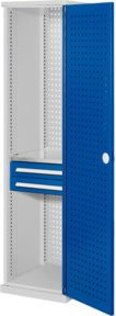 Kappes Schubladenschrank RasterPlan schmal mit Lochplattentür in Lichtgrau, H x B x T: 195 x 60 x 60 cm - Bild 1
