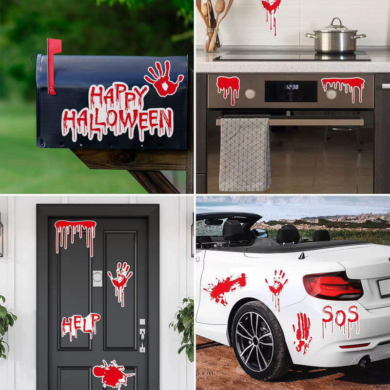 Halloween Kühlschrankmagnete und Aufkleber in Rot mit Horror-Design für deine Party-Dekoration - Bild 2