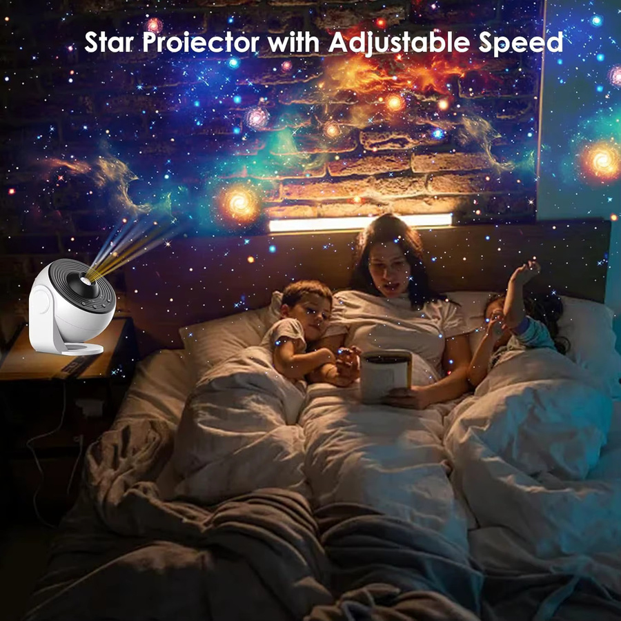 Visason 13-in-1 Sternprojektor Pro mit 360 Grad Rotation, HD Galaxy Projektor in Weiß mit Bluetooth-Lautsprecher, weißem Rauschen und Fernbedienung - Bild 5