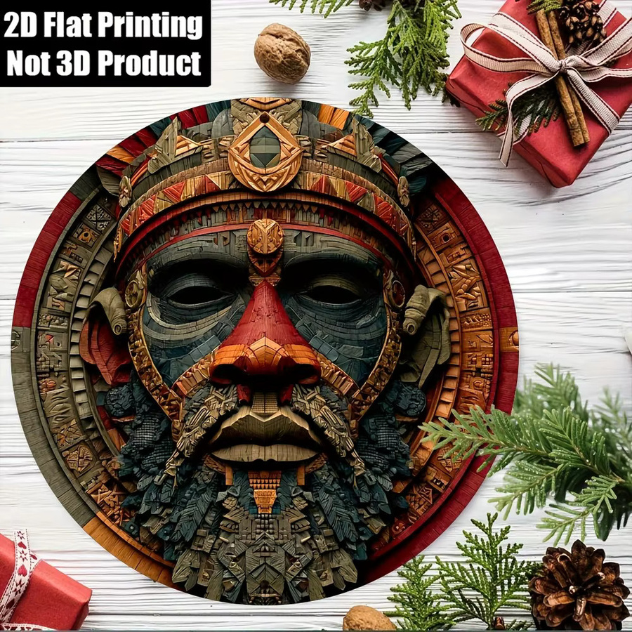 CIFBUY Tibetische afrikanische Maske aus Metall in Multicolour, B/H: 20,3 x 20,3 cm - Bild 3