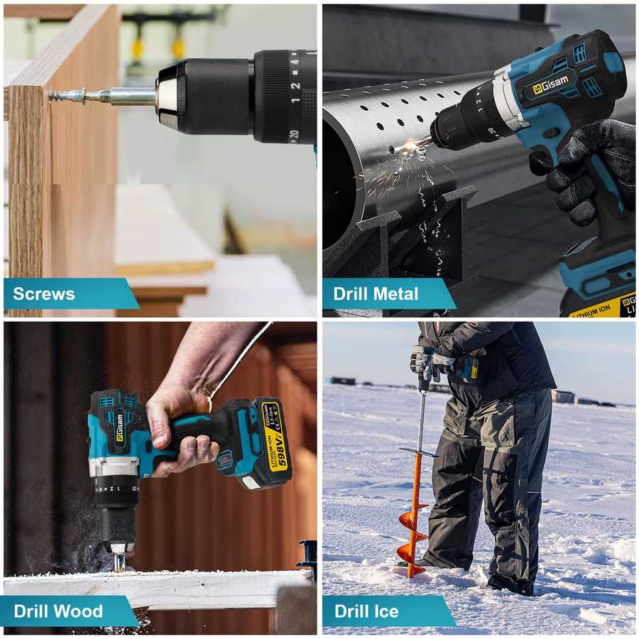Makita G nto bürstloser elektrischer Schlagbohrschrauber in Blau, 650 Nm, 13 mm Bohrfutter, kompatibel mit Makita LXT 18 V Akku - Bild 2