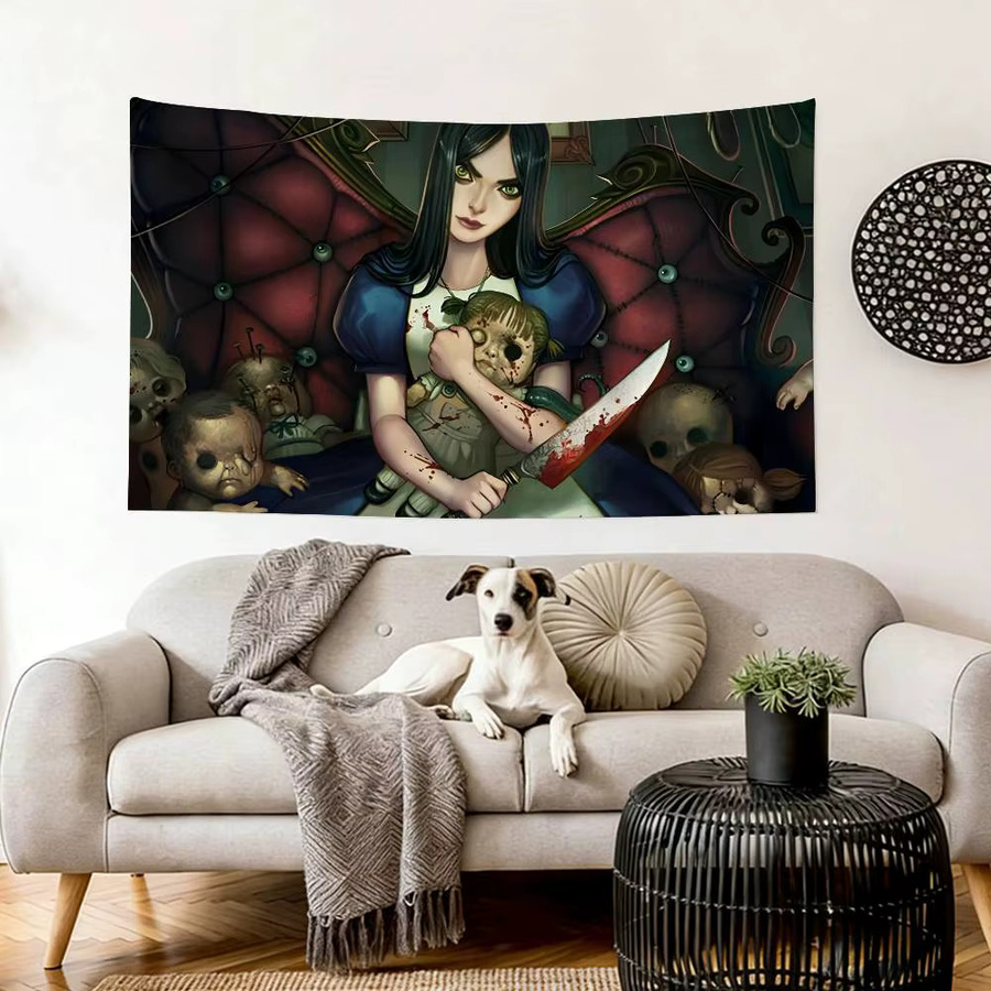Kayou Wandteppich Game Alice Madness Returns mit abstraktem Muster in Multicolour, Rechteckig, Breite: 70 cm, Höhe: 50 cm - Bild 4