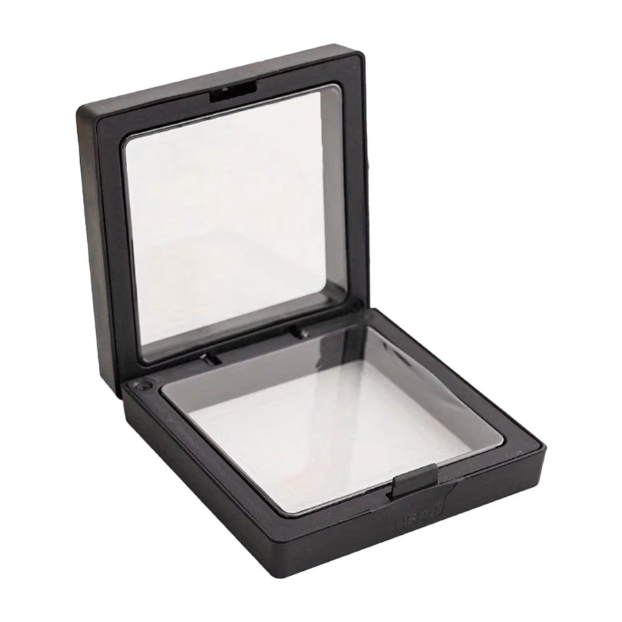 10 Stück Transparente Schwebe-Displayboxen aus Kunststoff für Schmuck, Ringe und Münzen in Schwarz - Bild 5