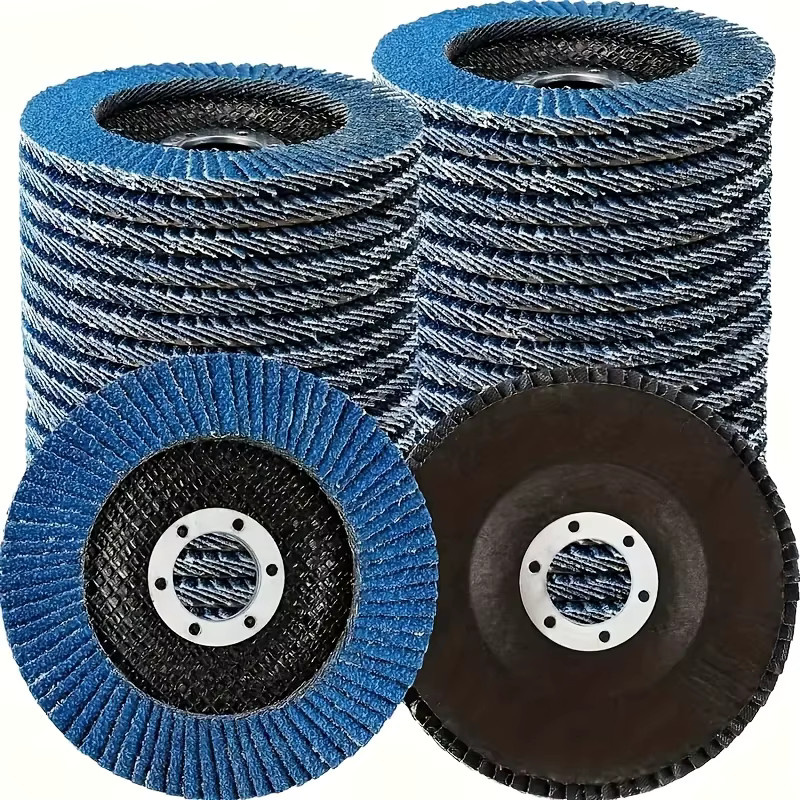 5 Stück Schleifscheiben mit Siliziumkarbid-Faserrückseite, Durchmesser: 115 mm, Körnung 40/60/80/120, Farbe: Blau, zur effizienten Entrostung von Metall - Bild 2