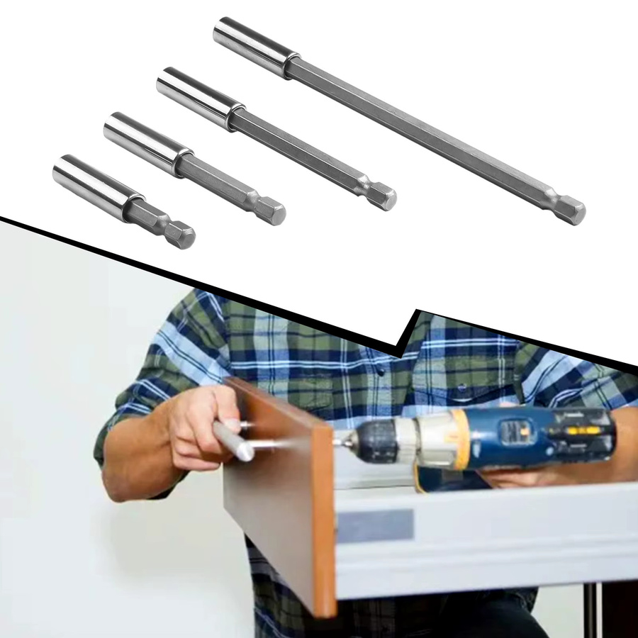 DAZZLEEX Magnetische Bitverlängerung mit 1/4 Zoll Schaft und Schnellwechsel-Funktion in Silber - Bild 2