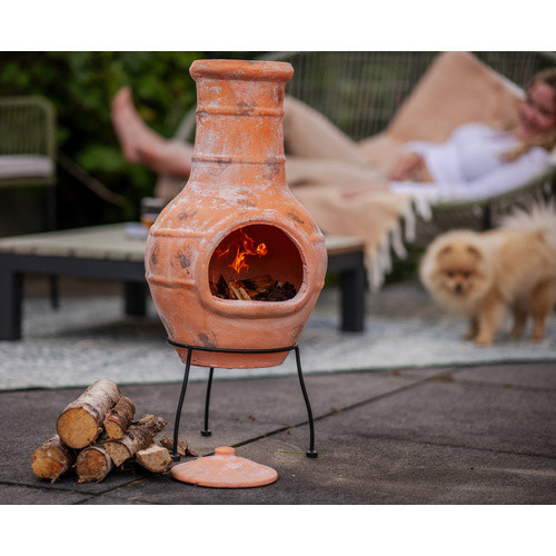 Redfire Gartenkamin Lima zylinderförmig in Beige mit Durchmesser: 36 cm und Höhe: 85 cm - Bild 3