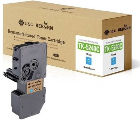 G&G Tonerpatrone Cyan kompatibel mit Kyocera TK-5240C, remanufactured, 3000 Seiten - Bild 1