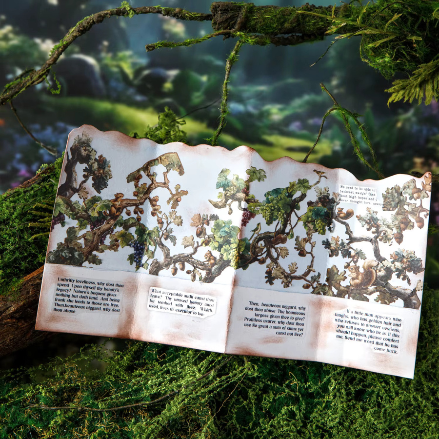 20 Blatt Botanische Aufkleber Set mit Laub-Motiven für Scrapbook und DIY Bastelarbeiten in Mehrfarbig und Lila - Bild 2