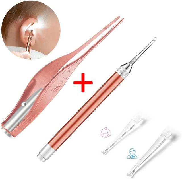 Ruzofo Baby Ohrreiniger-Löffel mit LED-Licht in Pink zur sicheren Ohrenreinigung für Kinder - Bild 1