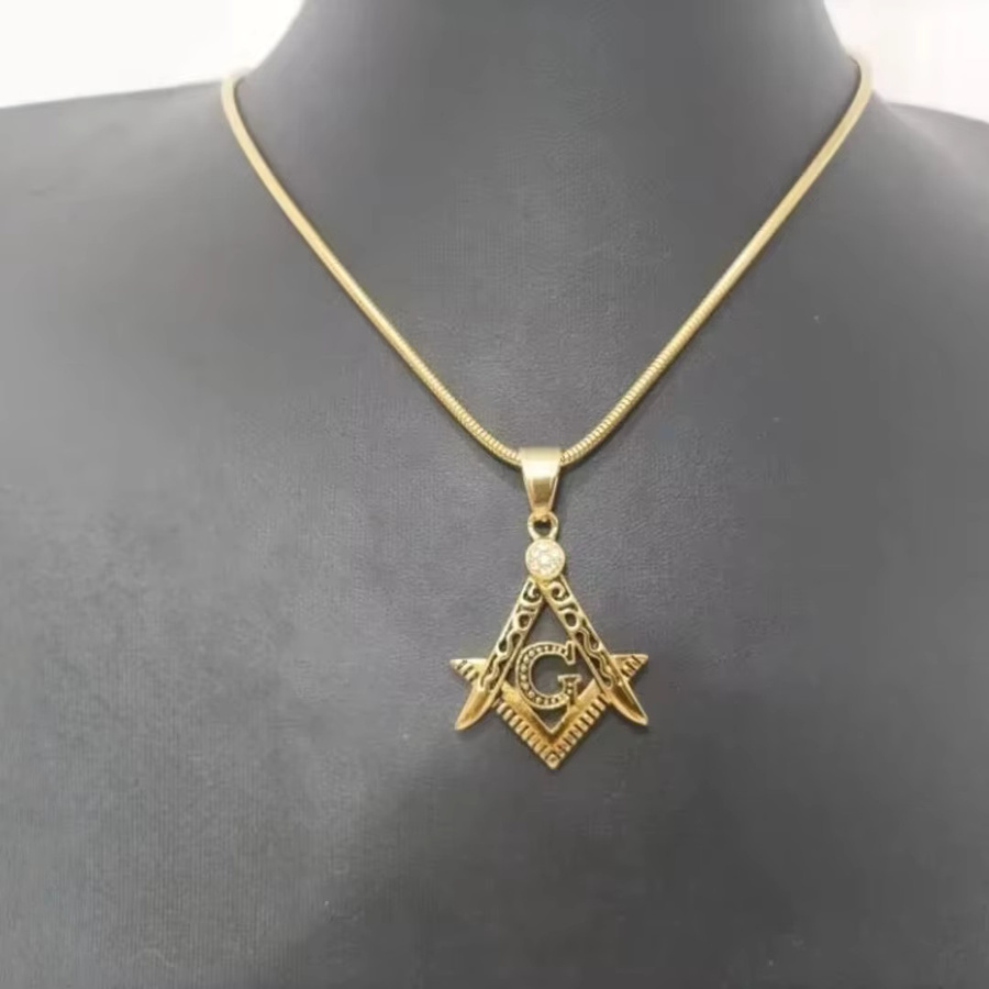 MAGIC ZONE Halskette, Anhänger, 316L-Edelstahl, Gold, Zirkonia, Unisex - Bild 2