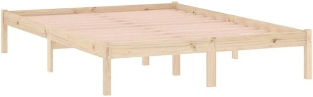 vidaXL Massivholzbett aus Kiefer in rustikalem Design ohne Matratze B/T/H: 137 x 190 x 31 cm - Bild 1