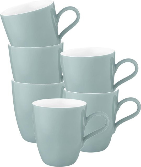Seltmann Weiden Henkelbecher Life Fashion aus Keramik, Blau, 6er Set, 400 ml - Bild 1