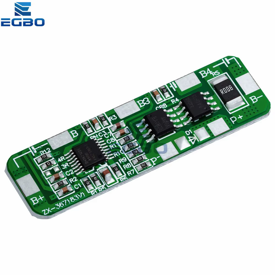 EGBO 4S BMS Schutzplatine für 18650 Li-Ionen-Lithium-Batterien, 4A-5A, Farbe: Grün - Bild 2