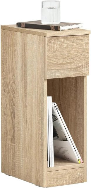 SoBuy Nachttisch FBT111 mit Schublade in Natur, Beistelltisch und Nachtschrank für Schlafzimmer und Wohnzimmer, B/T/H: 35 x 20 x 60 cm - Bild 5