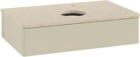 V&B Waschtischunterschrank Antao ohne Frontstruktur in Grau lackiert, B/T/H: 80 x 50 x 19 cm - Bild 1