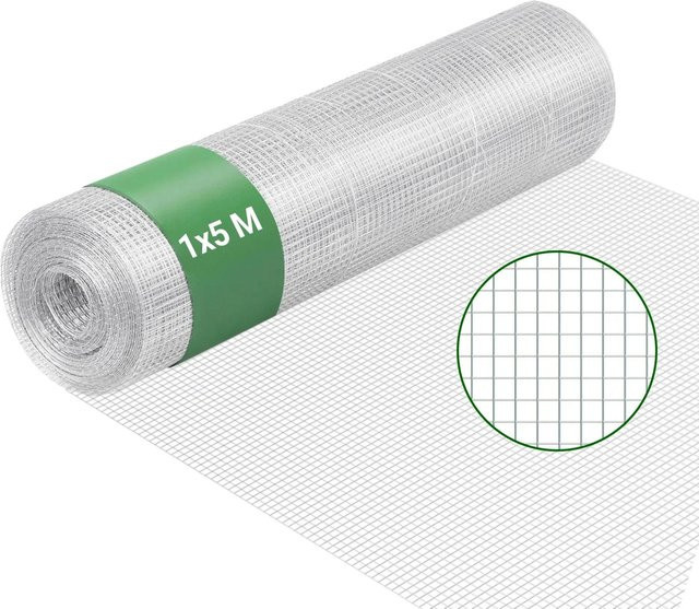 Wiltec Volierendraht aus verzinktem Stahl in Silber mit 6,3 mm Maschenweite, 1 x 5 m - Bild 1