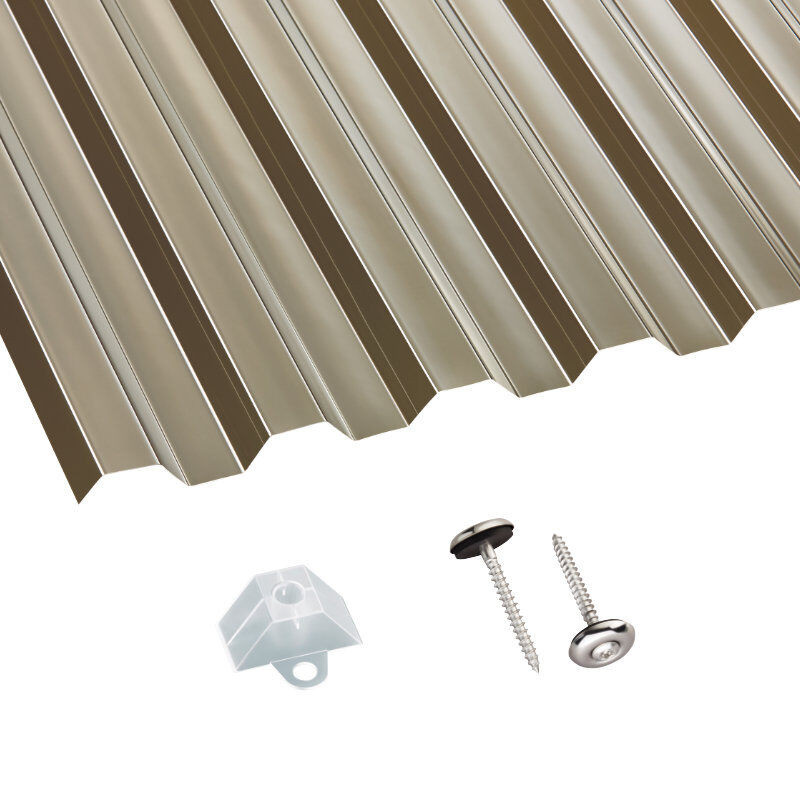 Scobalit Terrassendach-Set aus Polycarbonat Doppelstegplatten in Bronze, 0,8 mm Stärke - Bild 1