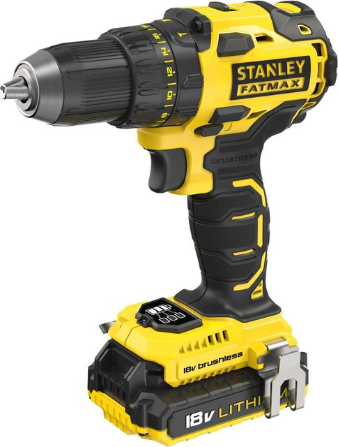 Stanley FatMax 18 V Akku-Bohrschrauber FMC607D2 in Gelb mit 2 Ah Akkus und Koffer - Bild 1