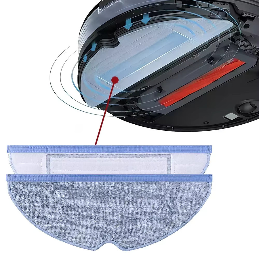 Waschbare und wiederverwendbare Mopptücher in Blau für Roborock Roboter-Staubsauger T7S T8 Plus S7 S7Max S7MaxV Ultra S70 S75 G10 - Bild 3