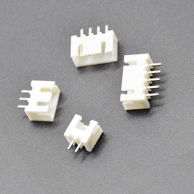 50 Stück XH2,54 Pin Header Stecker für PCB mit 2 bis 6 Pins, Pitch 2,54 mm, Farbe: Weiß - Bild 1