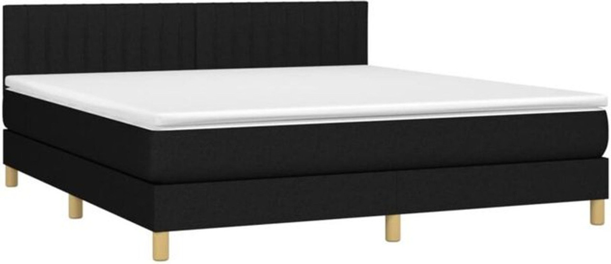 Vidaxl Boxspringbett mit Matratze aus Stoff in Schwarz B/T/H: 180 x 200 cm - Bild 1