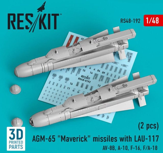 ResKit Models AGM-65 Maverick missiles mit LAU-117, 2-teiliges Set, 3D Printed - Bild 1