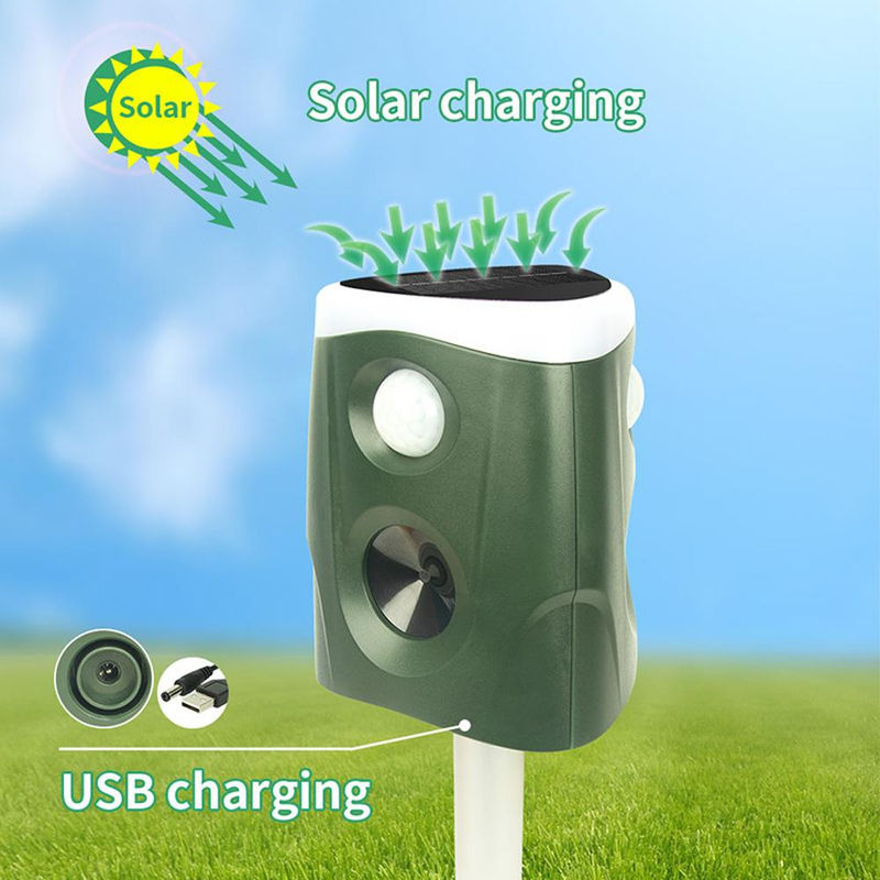 TOMTOP JMS Solar-Tierabwehr mit 360 Grad Ultraschall, wasserdicht mit PIR-Sensor und 4 Betriebsmodi, grün - Bild 7