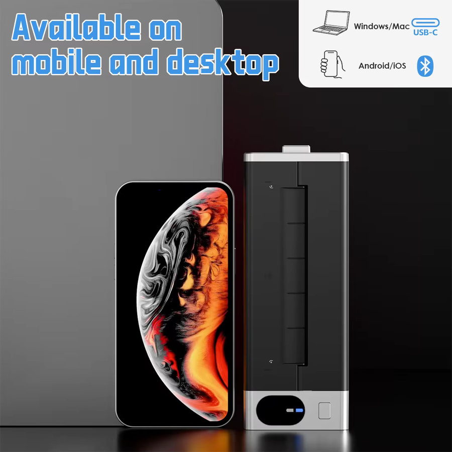 KVM Tragbarer Tattoo-Schablonendrucker, Bluetooth, 1500mAh - Bild 3