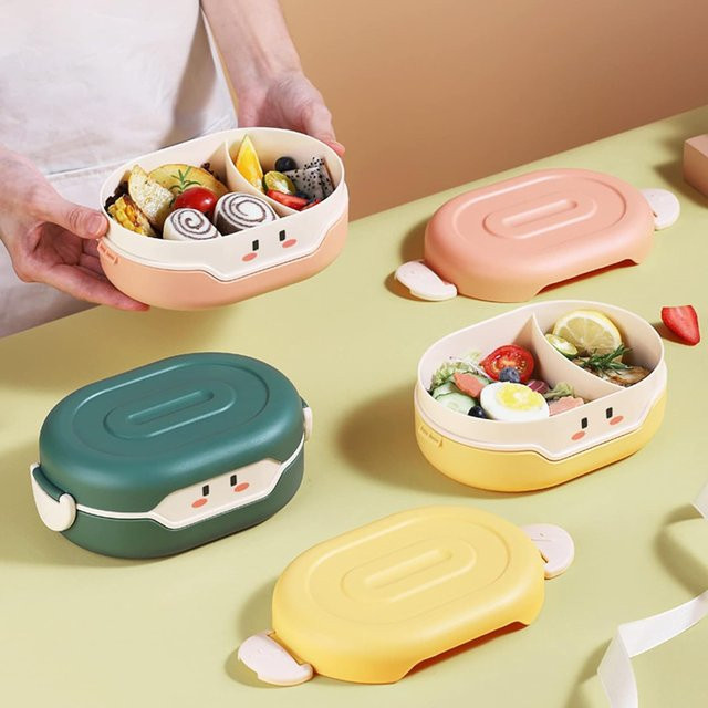 Isolierte Kunststoff Bento Box mit 1 Fach in Pink, 800 ml Lunchbox für Schule und Kinder - Bild 1