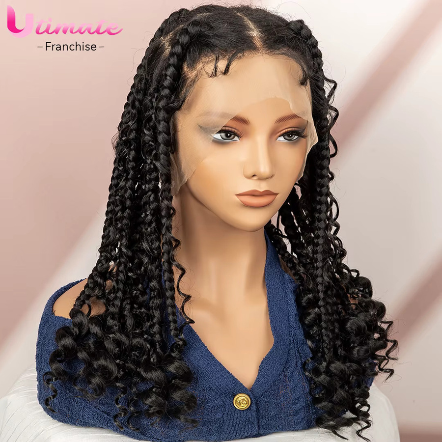 Utimate Perücke, geflochtene Spitze, synthetisches Häkelhaar, Box-Zöpfe, Damen, 40,6 cm - Bild 2