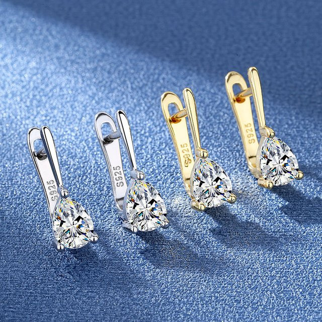 SAY Ohrstecker 925 Sterlingsilber, gelb/rosa/klarer Zirkon, Damen - Bild 1