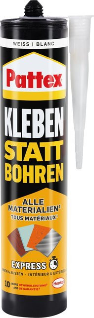 Pattex Montagekleber Kleben statt Bohren Express Weiß 390 g Kartusche - Bild 1