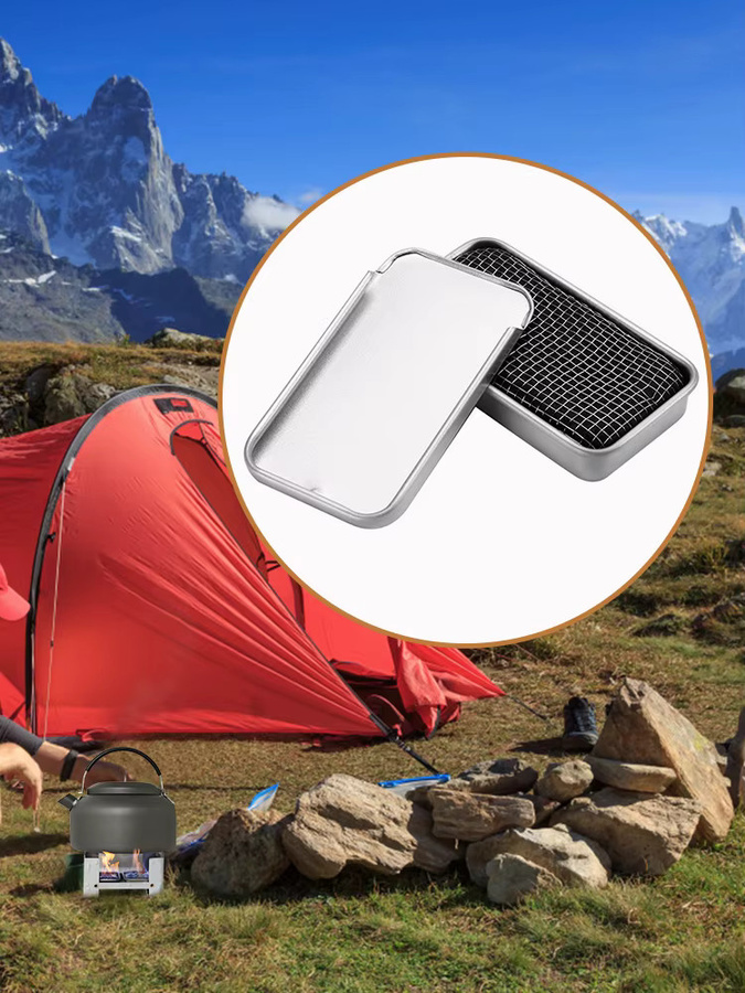 Alloet Camping-Alkoholkocher aus Edelstahl in Silber für Reisen, Picknick und Wandern - Bild 3