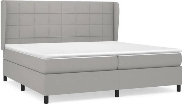 vidaXL Boxspringbett mit Matratze Hybrid-Design in Hellgrau B/T/H: 200 x 200 x 128 cm - Bild 1