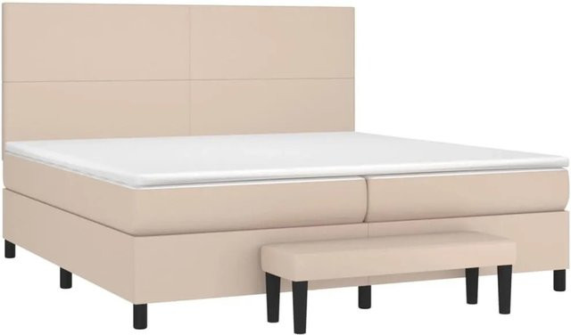 vidaXL Boxspringbett Hybrid mit Taschenfederkern in Cappuccino-Braun, B/T/H: 200 x 200 x 30 cm - Bild 1