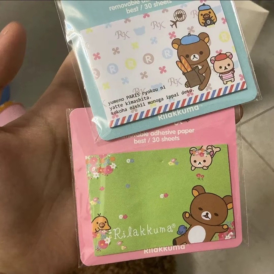 Rilakkuma Post-It Notizzettel Cartoon Notizblock in Mehrfarbig für Schule und Büro - Bild 3