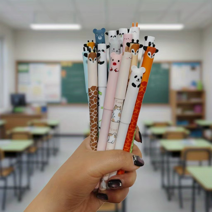 10er-Pack löschbare Gelstifte mit niedlichen Bären-Designs und blauer Tinte für Schüler - Bild 2