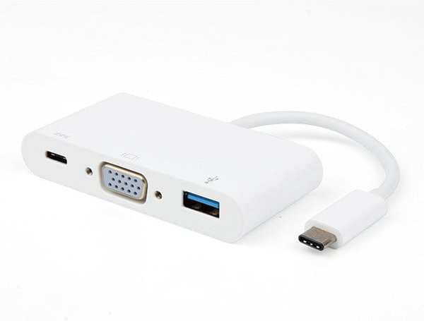 Vivanco 3in1 USB-C auf VGA Adapter mit Ladefunktion in Weiß - Bild 1