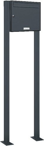 Freistehendes Briefkasten-System von AL BRIEFKASTENSYSTEME für 1 Partei in Grau, B/H/T: 46,5 x 150 x 11,6 cm - Bild 1