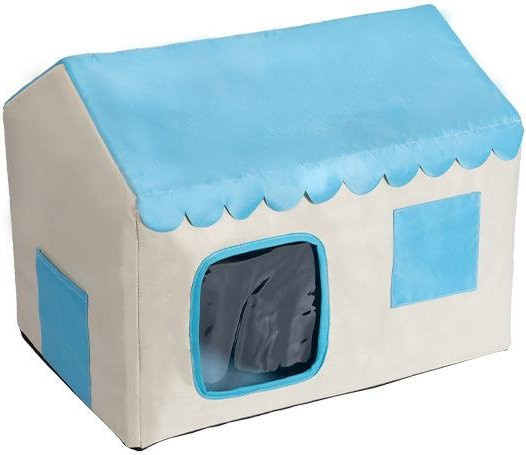 Wasserdichtes Katzenhaus für draußen von Household supplies MH, wetterfestes Streuner Katze Nest in Grau oder Blau, B/T/H: 46 x 38 x 43 cm - Bild 1