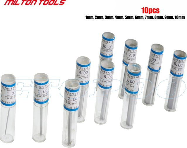ETOPOO Präzisions-Stiftlehre Set aus 10 Stück mit verschiedenen Messbereichen von 1 mm bis 10 mm als glatte Steckerlehre und Lochlehre - Bild 1
