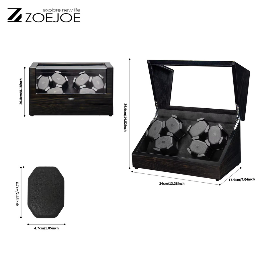 ZOEJOE Uhrenbeweger, Leder, Schwarz, Unisex - Bild 2