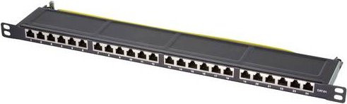 LogiLink NP0063 24 Port Patch-Panel CAT 6a Schwarz, 0.5 HE - Bild 1