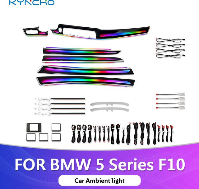 KYNCHO LED-Ambientebeleuchtungs-Kit für BMW 5er F10 mit RGB-Farben und Bluetooth-App-Steuerung in Multicolour - Bild 1
